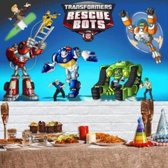 Transformers Rescue Bots Party Decor Party Supplies Backdrop Banner Boys 5x3ft