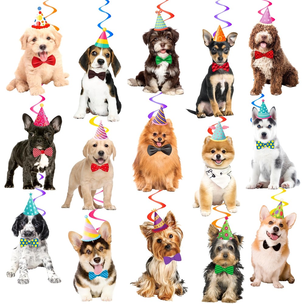 Dog Hanging Swirls Decorations Dog Themed Birthday Party Supplies 20pcs Puppy…