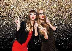 7x5ft Black and Gold Glitter Backdrop Happy New Year Eve Banner Decorations 2026