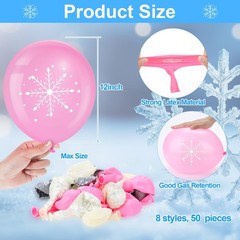50 Pcs Winter Snowflakes Balloons Clear 12 Inch Transparent Snowflakes Latex …
