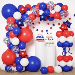RUBFAC Red White and Blue Balloons Arch Kit, 4th of July Balloons Patriotic D…