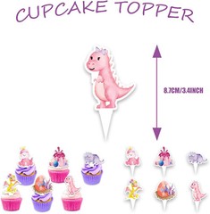 Dinosaur Birthday Party Decorations Supplies 30 Pcs with Dino Theme for Girls