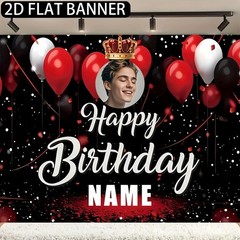1pc 2D Theme Personalized Birthday Custom Poster Custom Text Photo Party Decor❀