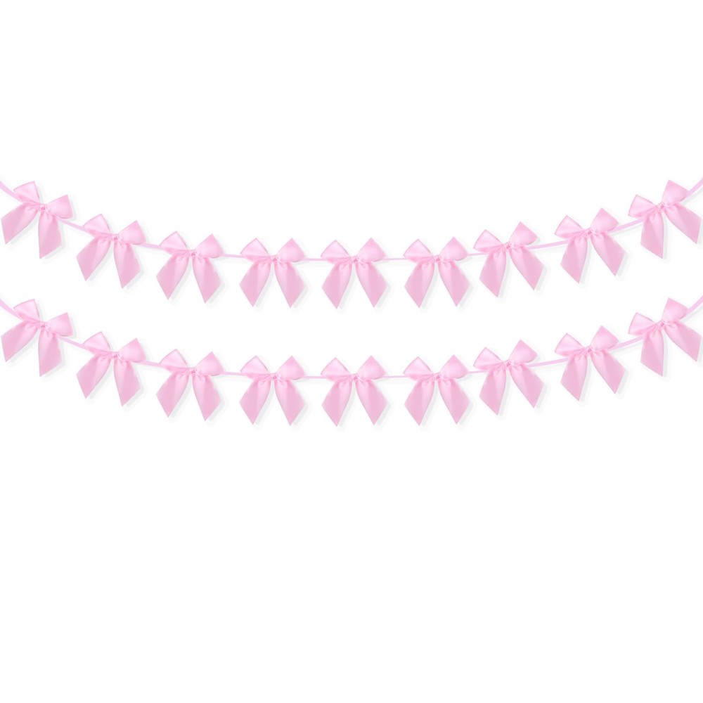 2pcs Pink Bow Banner Bow Garland Banner Party Decorations for Girls Coquette …