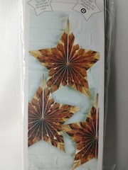 Ginger Ray 3 Gold Star Fan Decorations Metallic Paper Stars Party Decor