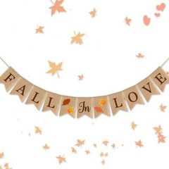 Fall In Love Banner Sign Garland for Thanksgiving Fall Autumn Wedding Party