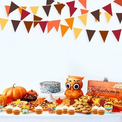 32Ft Fall Banner Decorations Triangle Flag Fabric Pennant Garland Bunting for…