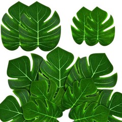 36 Pieces Artificial Tropical Palm Leaves for Jungle Safari Beach Green