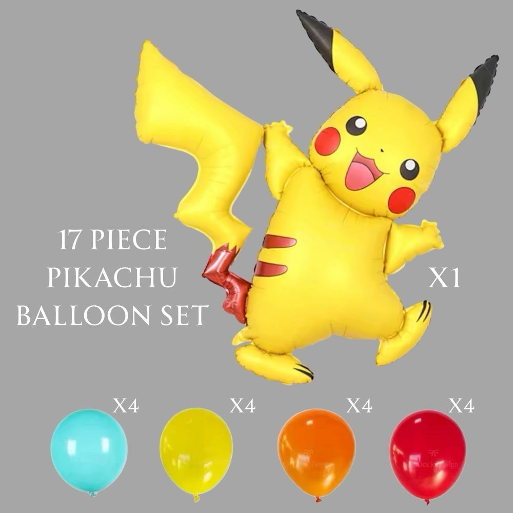 17-Piece Pokemon Pikachu Balloon Party Set Birthday Decoration Supplies NEW