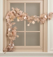 2PCS 5.6FT Neutral Fall Garland,Artificial Maple Leaves White Garland with Pu…