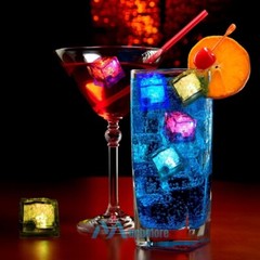 LOT Multicolor Glow Ice Cubes LED Light up for Cocktails Beverages Wedding Party
