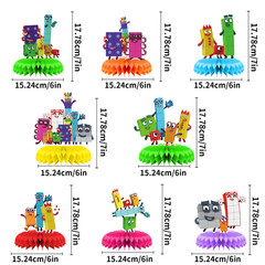 Popular Cartoon Number Party Decor Set, Birthday Table Centerpieces, Honeycomb