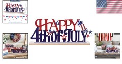 Independence Day Table Decorations – Metal and Wood Sign for Home Festivities