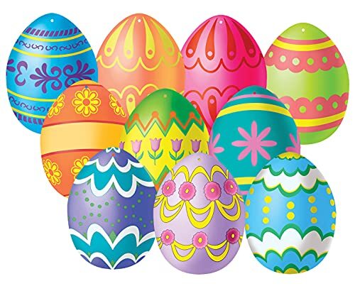 Beistle Colorful Mini Egg Cut Outs 10 Piece Easter Decorations