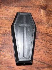 1PC Mini Realistic Coffin Figurine Halloween Crafts Black 1.5”