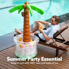 JOYIN 60″ Inflatable Palm Tree Cooler, Beach Theme Decor, Pool Party Decorations