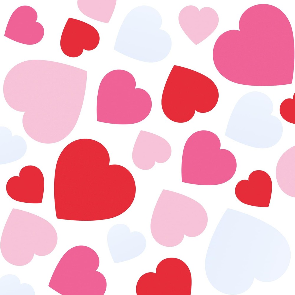 120 Pcs Heart Paper Cutouts Assorted Size Red Rose Pink White Valentines