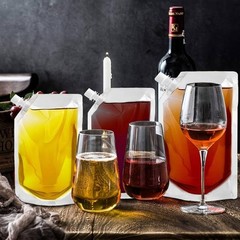 Clear Plastic Spouted Alcohol Juice Drink Festivals Bag Pouch 500ML Reusable
