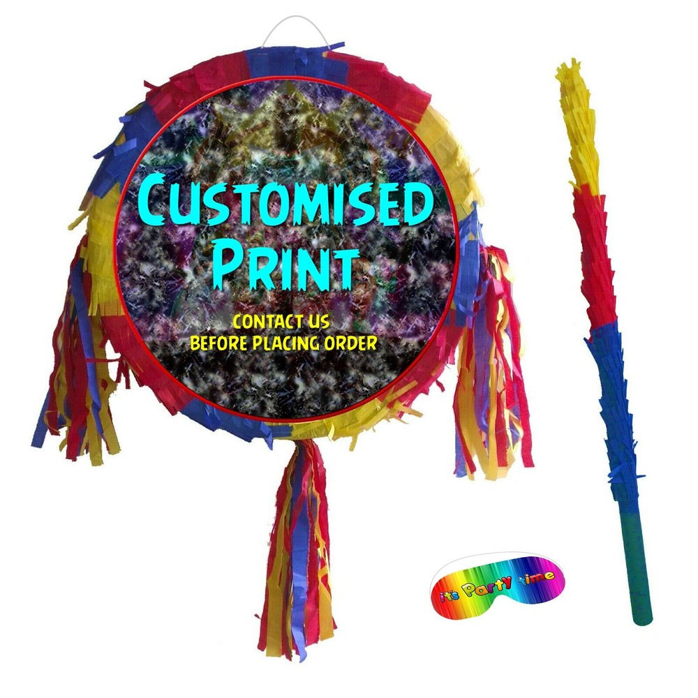 Personalised Piñata party theme happy birthday name number character cartoon UK