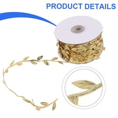30m Gold And Silver Leaf Ribbon For DIY Crafts, Parties And Yard Decorations New