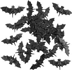 Small Black 3D Bats Halloween Decoration Bat Plastic Toy Party Favor Artifici…