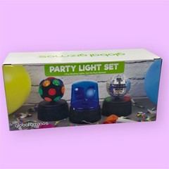 Global Gizmos Party Light Set Disco Ball Mirror Ball Police Light Brand New
