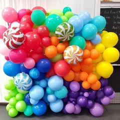 Multicolor Summer Balloon Arch Kit, Assorted Color Blue Purple Orange Green P…