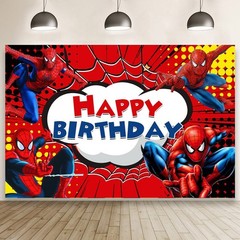 Avengers Superhero Spider-man Birthday Party Photo Background Banner Decorations