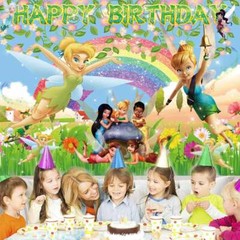 Tinkerbell Party Supplies Backdrop Banner Poster Birthday Decor Birthday Gift