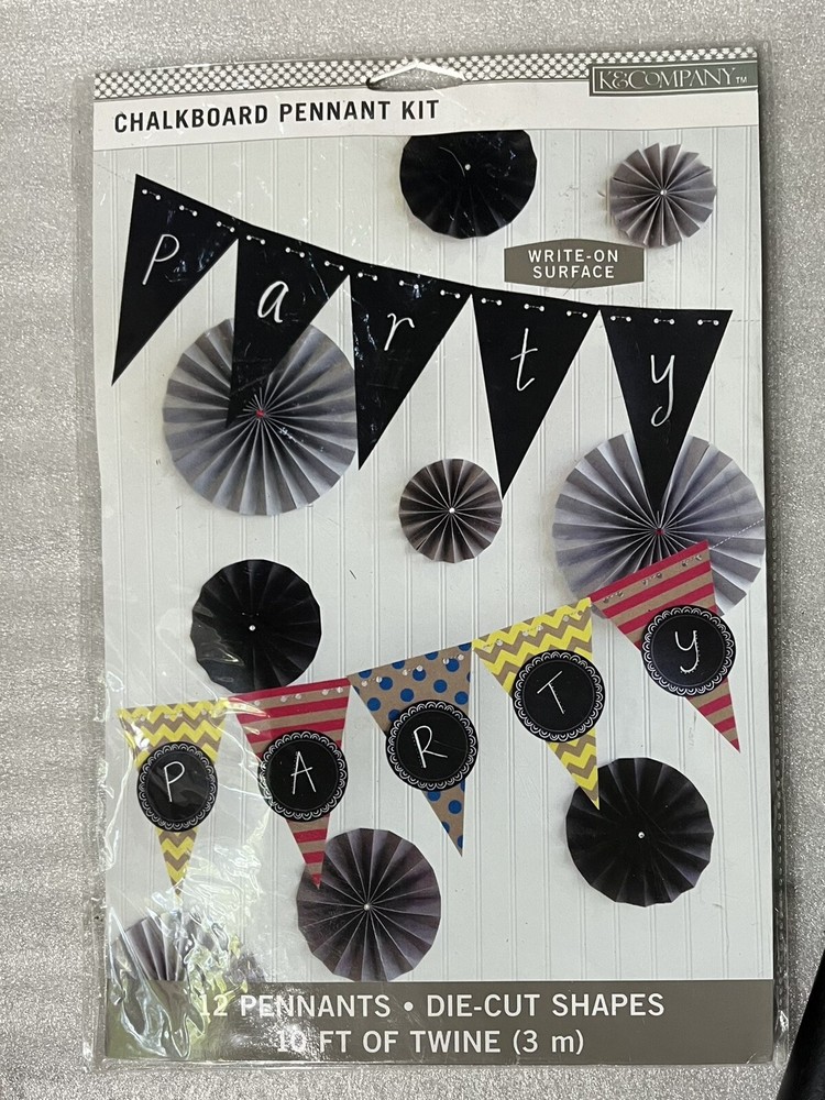 K & Company Chalkboard Pennant Party Craft Kit NEW Halloween Birthday