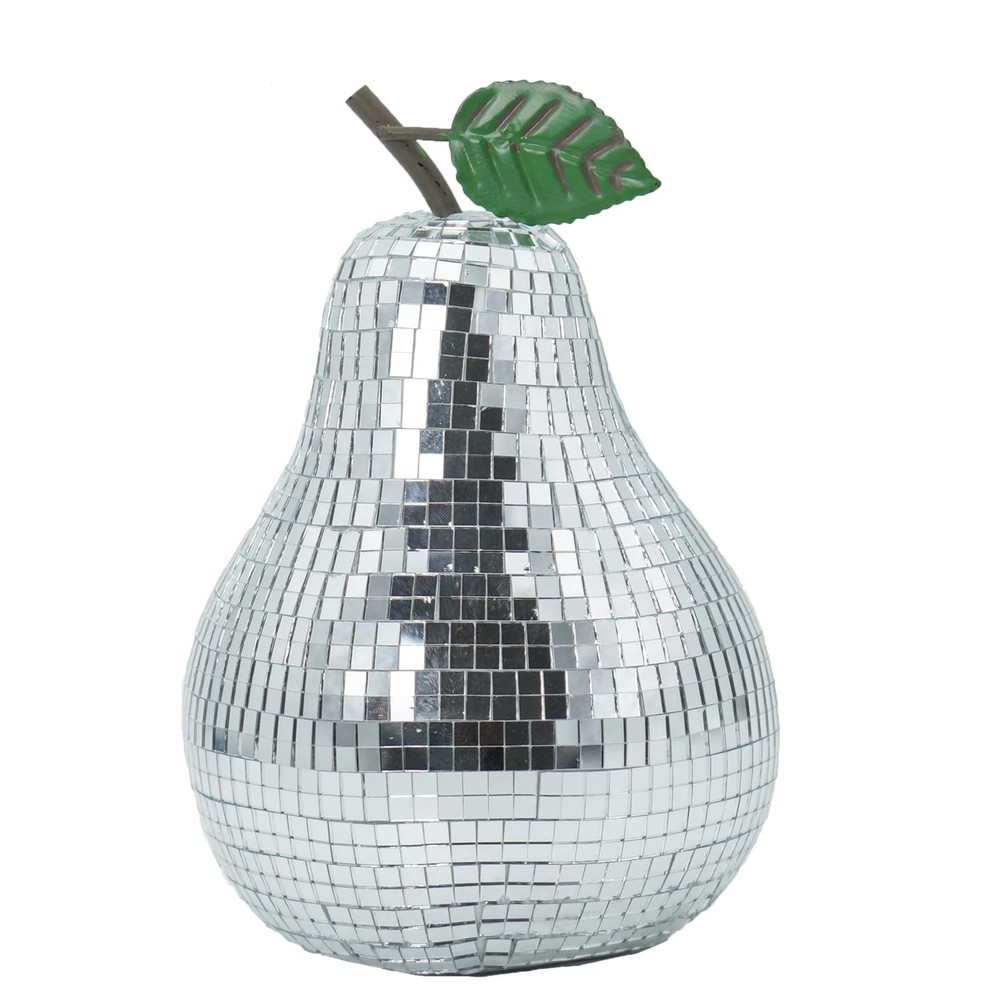 Disco Ball Pear Wedding Decor – Silver Pear-Shaped Centerpiece