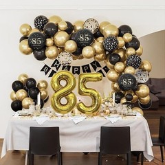 85th Birthday Party Decorations for Men Women Black and Gold 85th Birthday Ba…