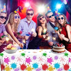 Paint Party Decorations 3Pcs Art Party Tablecloth Plastic Watercolor Painting