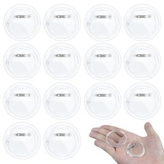 JDBZYDM 14 Pcs Clear Round Acrylic Button Pin Badge Blank Transparent Circle …