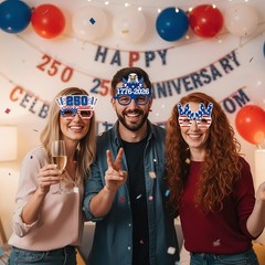 32 Pcs USA Patriotic Party Decorations Eyeglasses 250th Anniversary Themed Pa…