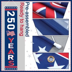 2 Pack 250th Birthday Decorations 71» x 14» 250 Years Anniversary Banner Flag