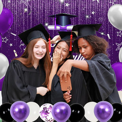Purple Black 2026 Graduation Decorations for Women Girls – She Believed She Coul