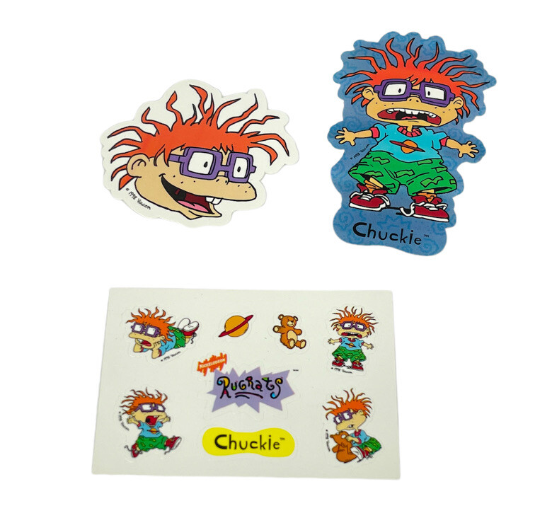 Vintage 1998 N￼ickelodeon Rugrats Chuckie Viacom Stickers NEW OLD