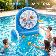 Inflatable Dart Board Water Game for Kids Pool Toys with Sticky Balls, Safe …