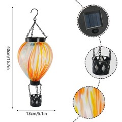 Solar Powered Hot Air for balloon Lantern with Glass and Metal Construction