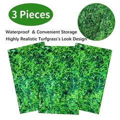 PHOGARY Grass Tablecloth, 3pcs Disposable Plastic Green Table Cover 54 x 108 …
