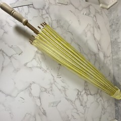 Wood & Paper Parasol Design Umbrellas Yellow Set of 9, Party,Wedding Decorations