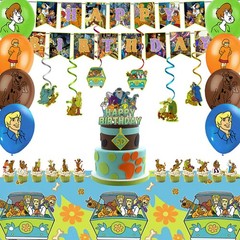 33 Pcs ScoobyDoo Party Decorations Birthday Party Supplies Banner Cake Topper