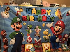 Super Mario And LUIGI Happy Birthday Banners With Party Supplies8’x6’