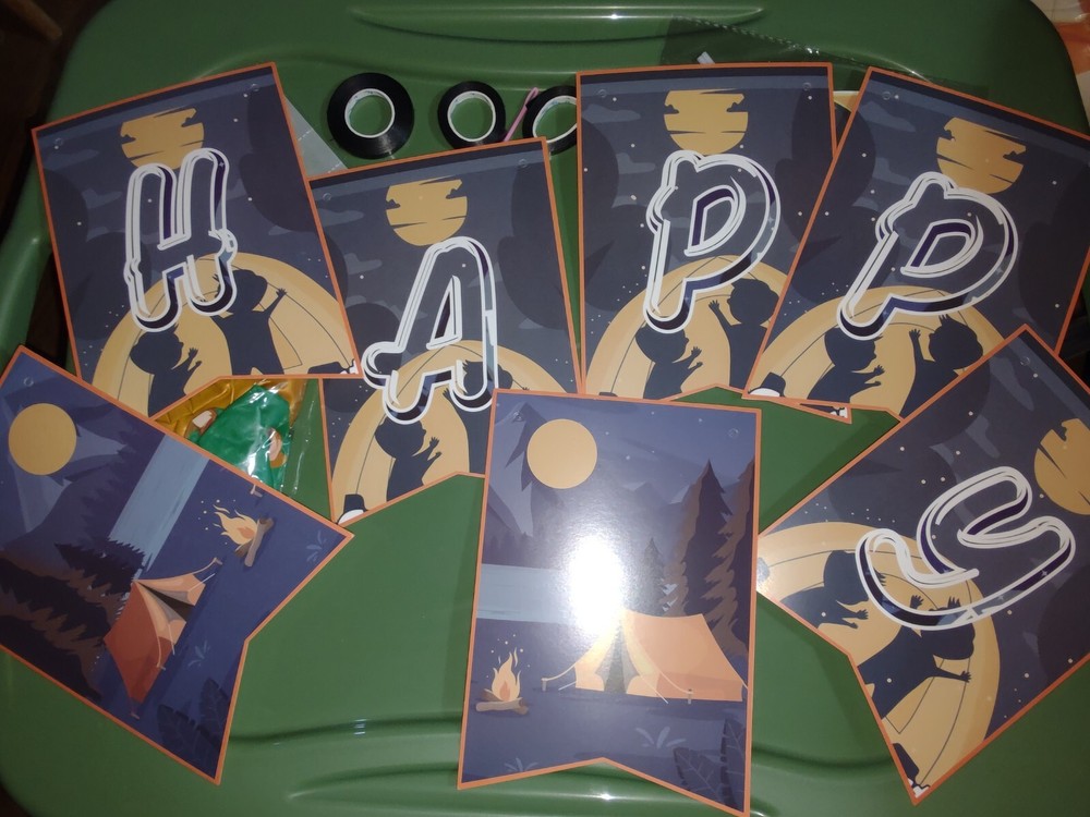 Happy Camper Party Decorations Banner 20 Balloons Camping Kids Adults