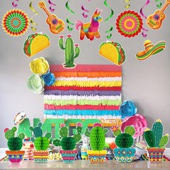 24PCS Mexican Fiesta Decorations for Taco Tuesday Birthday Party Supplies Cinco