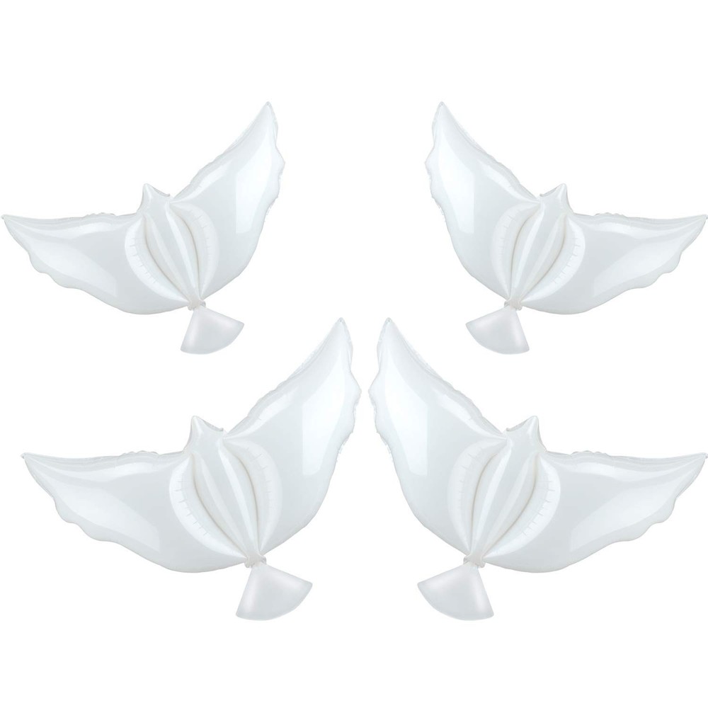 4 Pieces Peace Dove Balloons White Memorial Balloons Pigeon Shape Ceremonies