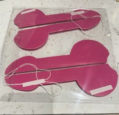 4 Piece Honeycomb Pink Penis Decor Bachelorette Party Bridal Shower Hanging