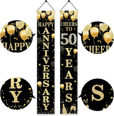 Happy 50Th Anniversary Door Banner Decorations, 50 Years Cheers Party Supplies,