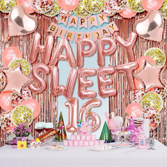 Happy Sweet 16 Balloons 16Th Birthday Decorations for Girl 16 Birthday Decoratio